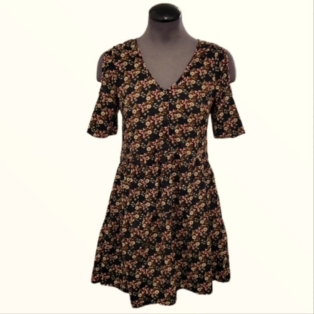 EC BOHO COLD SHOULDER BAND OF GYPSIES MINI DRESS SZ. S